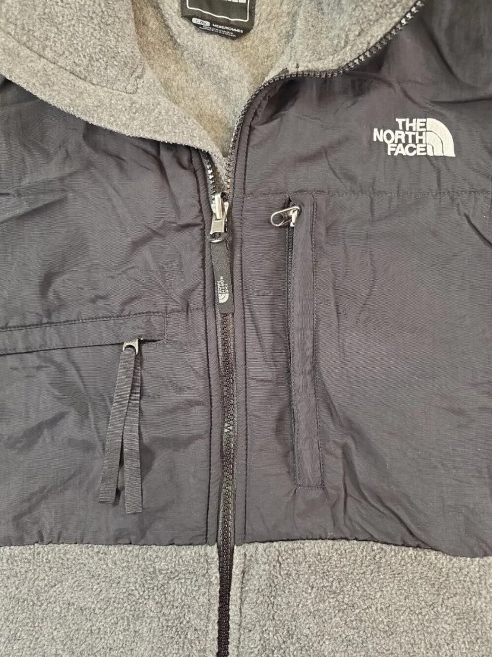 VTG The North Face Denali Vest Mens Large Loden Gray Black Fleece Zip 88038 USA